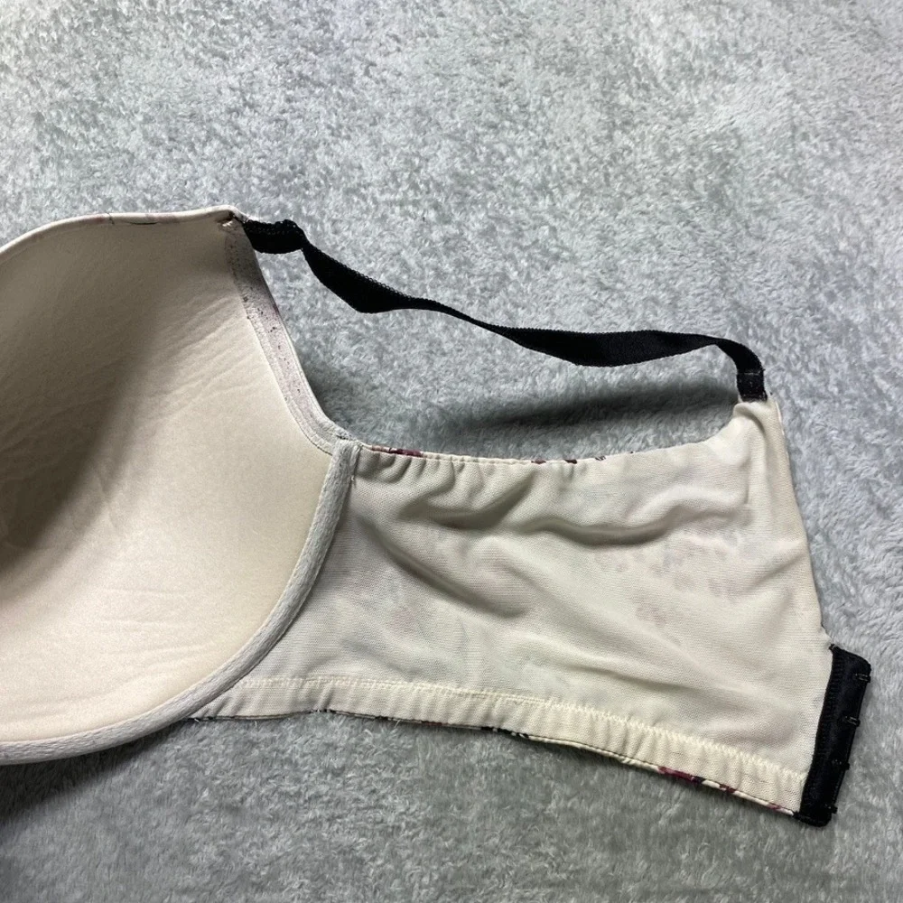 Torrid Womens 42DDD T-Shirt Bra 360 Smoothing Floral Cream Purple Underwire